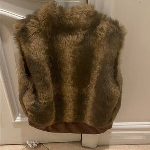 INC International Concepts reversiable Brown Faux Fur Vest